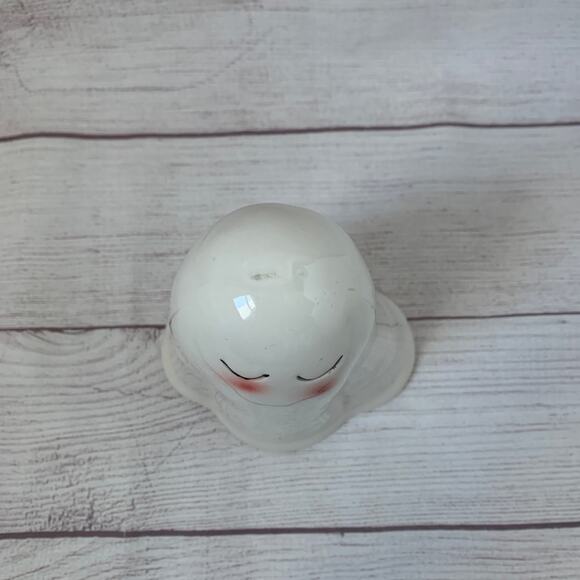 White Halloween Blushing Ghost with Rosy Cheeks Ceramic 8 1/2"H - Picture 5 of 11